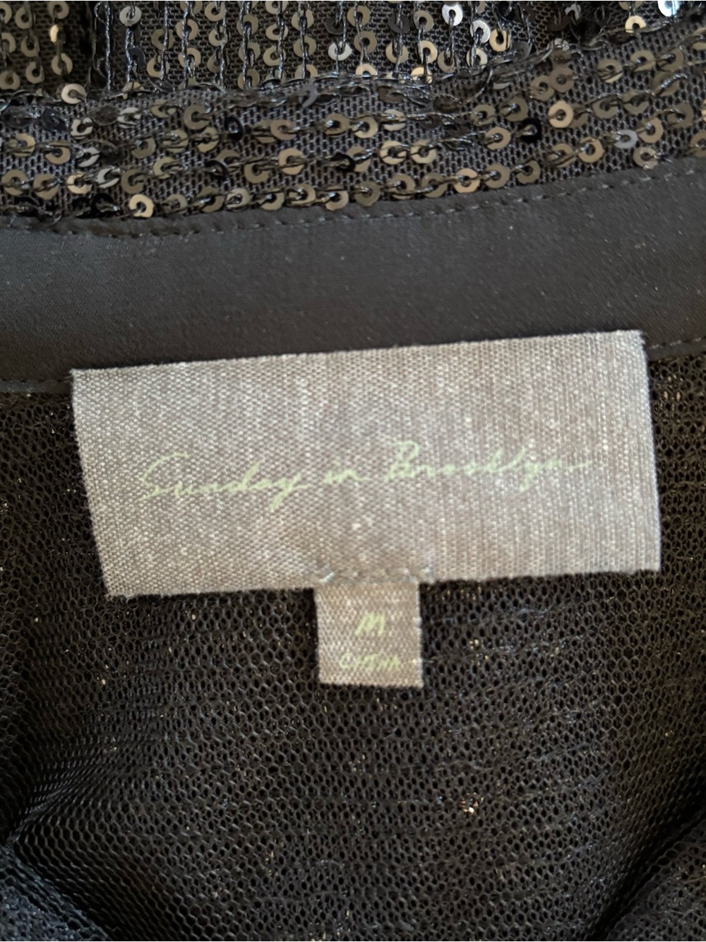 Anthropologie Sunday In Brooklyn Sequin Button Down Top Sequins Black - Picture 8 of 8